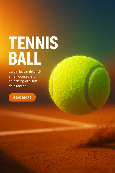 Dynamic Tennis Ball in Motion on Court