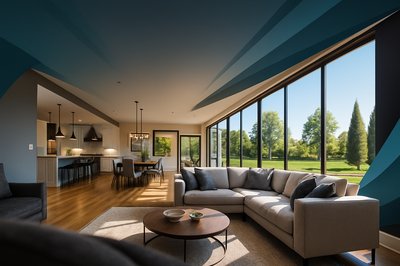 Luxurious Living Room Interior in Modern Home