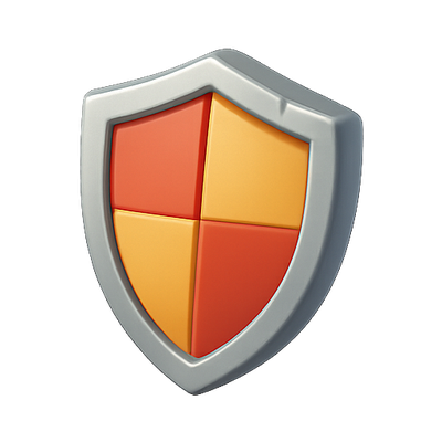 Stylized Shield Icon Representing Security and Protection