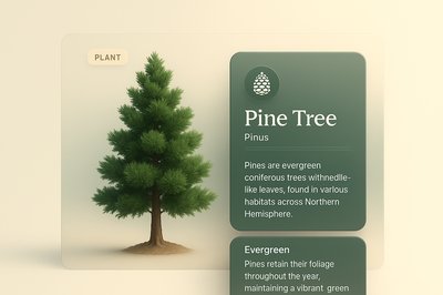 Elegant Web Page Design Featuring Pine Tree Illustration