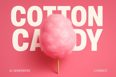 Minimalist Bold Cotton Candy Illustration with Text