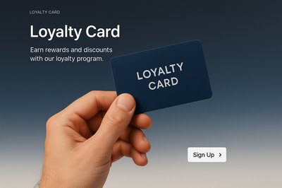 Stylish Loyalty Card Design for Web Page