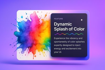 Vibrant Watercolor Rainbow Splash Design for UI Features