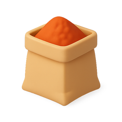 Stylized Icon of a Container Filled with Orange Powder
