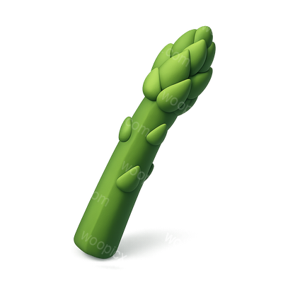 Stylized 3D Asparagus Icon with Isometric View