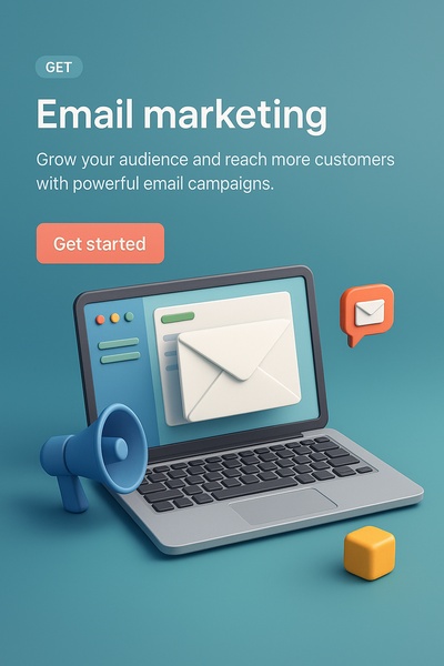Realistic 3D Illustration for Email Marketing Promotion