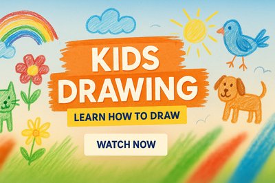 Colorful Kids Drawing Tutorial Graphic for Children