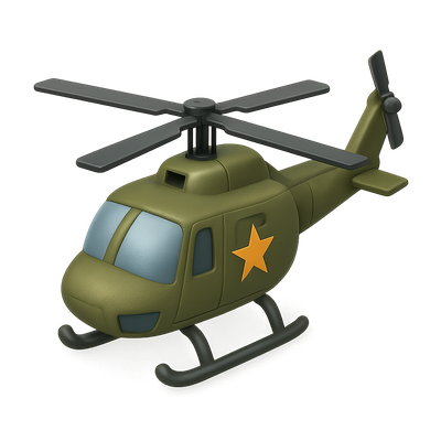 3D Helicopter Icon in Isometric Design