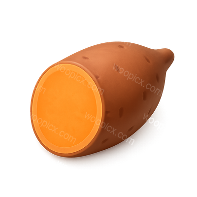 3D Isometric Sweet Potato Icon with Transparent Background
