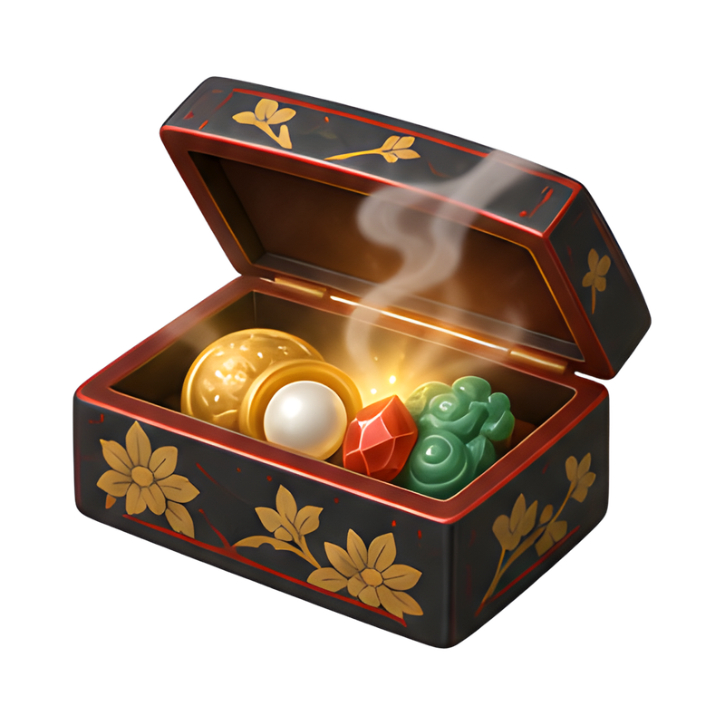 Elegant smoking lacquer treasure box