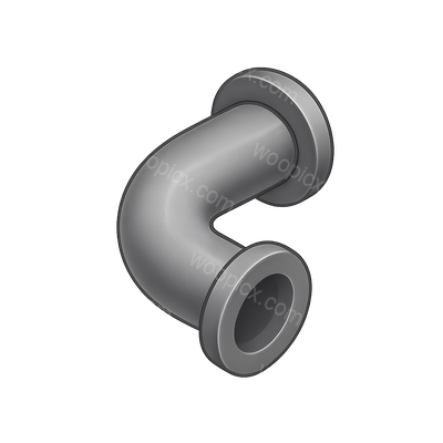 3D Isometric Pipe Icon with Transparent Background