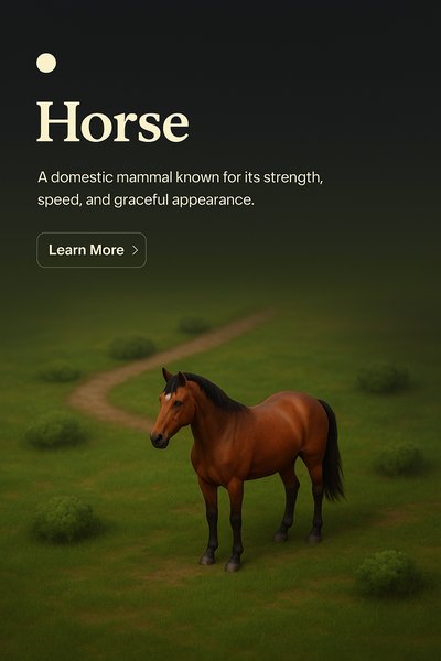 Detailed 3D Scene of a Horse in a Serene Landscape