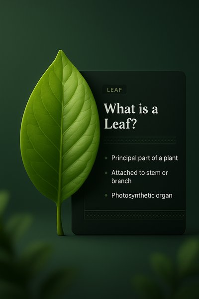 3D Leaf Illustration with Informative Block Design