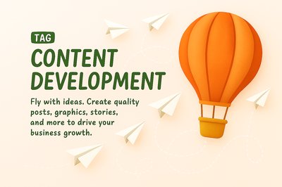 Creative Concept for Content Development with Hot Air Balloon