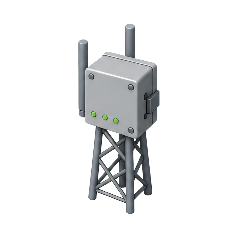 communication tower with repeater box