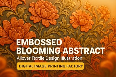 Embossed Floral Textile Design Illustration