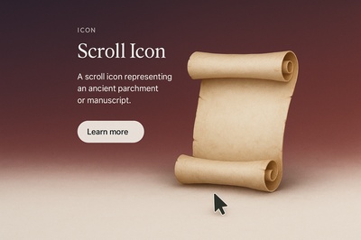 Elegant Scroll Icon Design with Parchment Theme