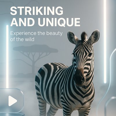 Modern Wildlife Photography Featuring a Zebra in a Minimalist Setting