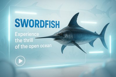 3D Illustration of a Swordfish in a Modern Ocean Theme