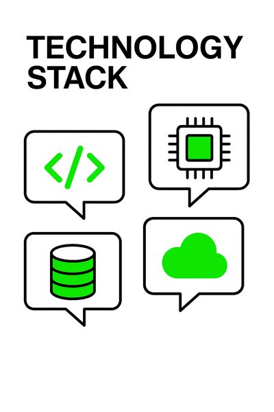Stylized Technology Stack Illustration with Icons