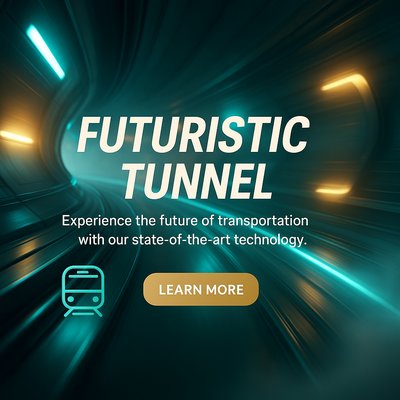 Futuristic Tunnel - Dynamic Neon Design for Carousel Slide