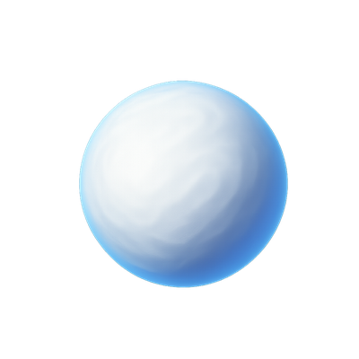 Stylized 3D Blue and White Sphere Icon