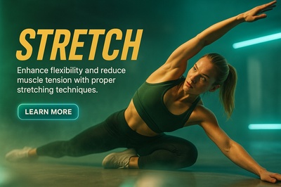 Dynamic Neon Slide for Stretching Techniques Promotion