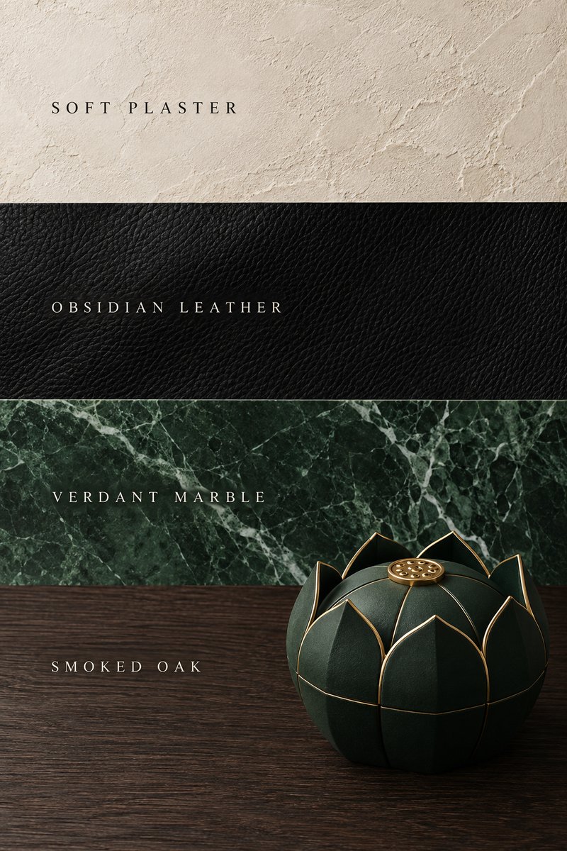 Elegant material mood board