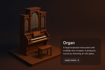 Realistic 3D Organ Scene with Informative Overlay