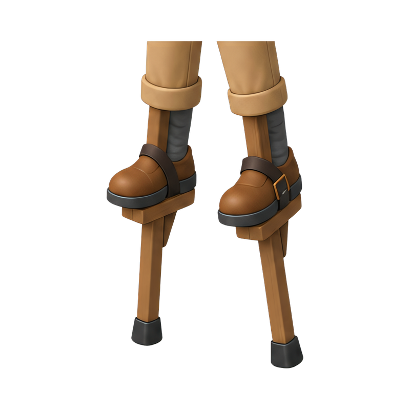stilt walker legs in motion