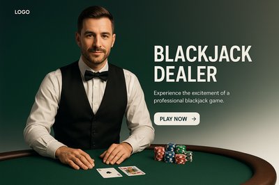 Stylish Blackjack Dealer Web Design Concept