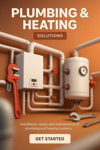 Plumbing and Heating Solutions Graphic for Service Promotion