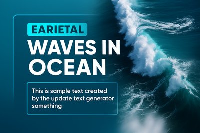 Aerial View of Ocean Waves with Text Overlay