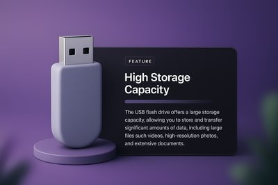 3D Web Design Featuring USB Flash Drive