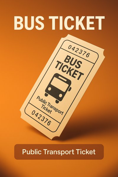 Stylized Bus Ticket Graphic for Public Transport