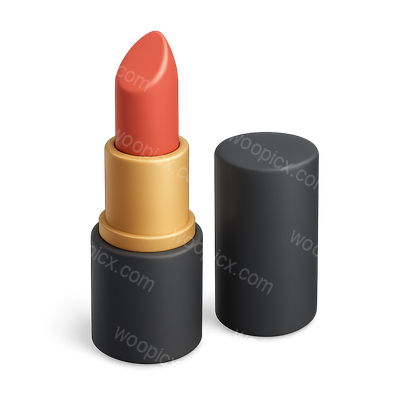 Stylish 3D Lipstick Icon with Vibrant Color