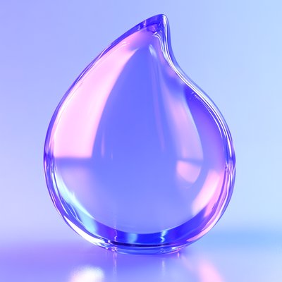 Stylized Glass Drop Shape with Gradient Lighting