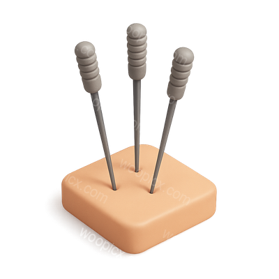 3D Acupuncture Needle Icon with Isometric Design