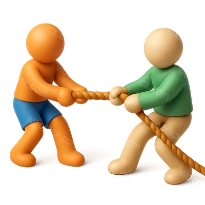 Dynamic Tug-of-War Icon in 3D Style