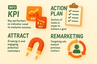 Colorful Infographic on Marketing Concepts and Strategies