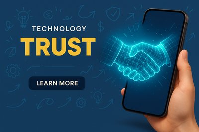 Futuristic Digital Handshake Illustration for Technology and Trust