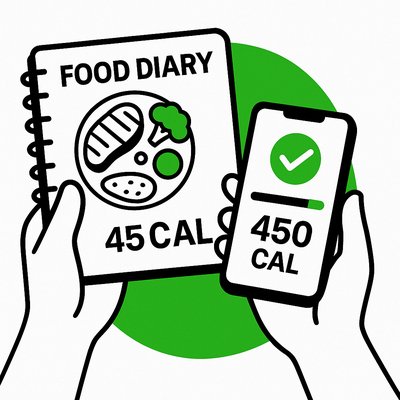 Illustration of Food Diary and Calorie Tracker