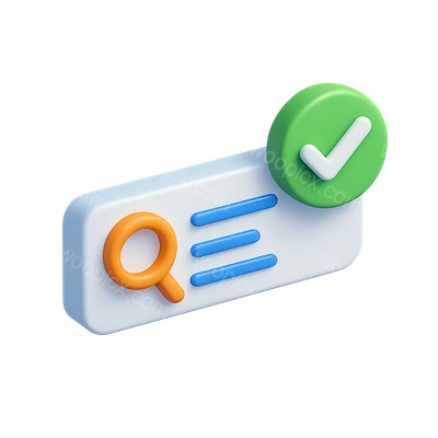 Stylish 3D Auto-Complete Icon with Checkmark