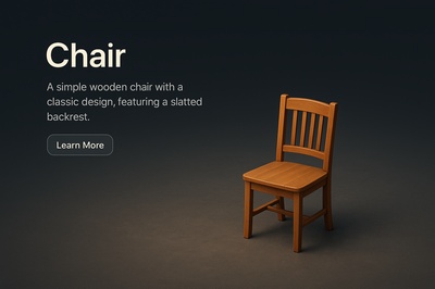 Detailed 3D Wooden Chair in Dark Background