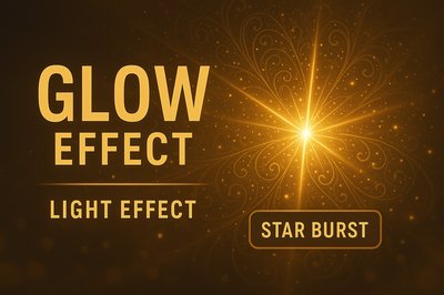 Illuminated Glow Effect Graphic with Star Burst Design