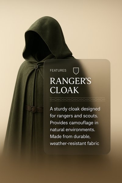 Stylish Ranger's Cloak with Informative Overlay