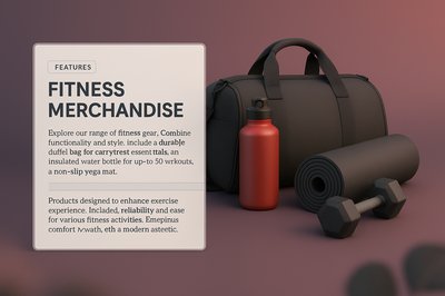 3D Fitness Merchandise Design with Features