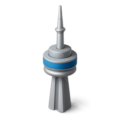 Stylized 3D CN Tower Icon with Isometric View