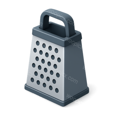 Stylish 3D Grater Icon with Isometric Design