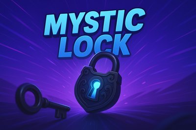 Dynamic Mystic Lock Illustration with Key Elements